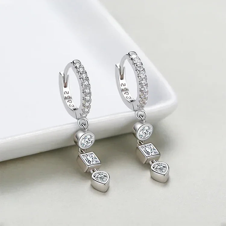 Geometric Fusion CZ Hoop Earrings - TM & Co. Jewels