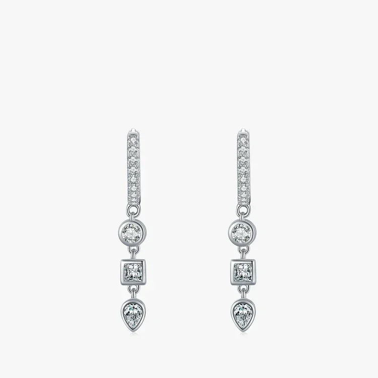 Geometric Fusion CZ Hoop Earrings - TM & Co. Jewels