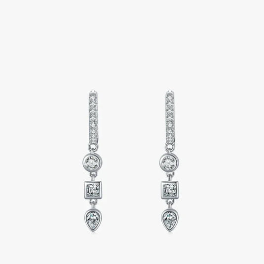 Geometric Fusion CZ Hoop Earrings - TM & Co. Jewels