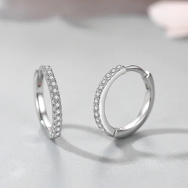 Crystal Whisper Silver Hoops - TM & Co. Jewels