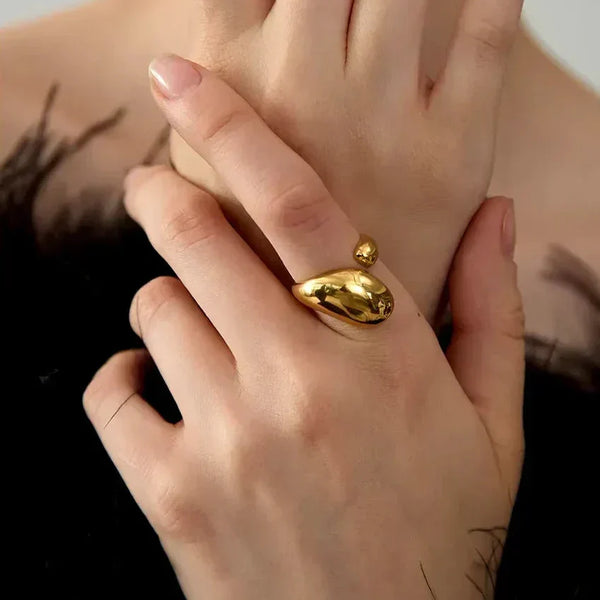 Myrrhine Stylish Gold Metal Ring - TM & Co. Jewels