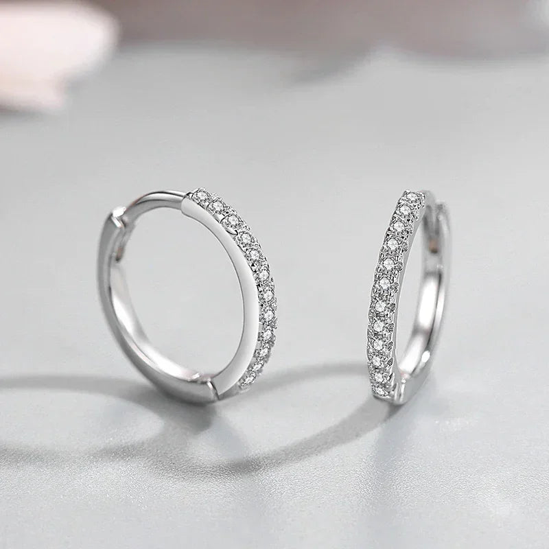 Crystal Whisper Silver Hoops - TM & Co. Jewels