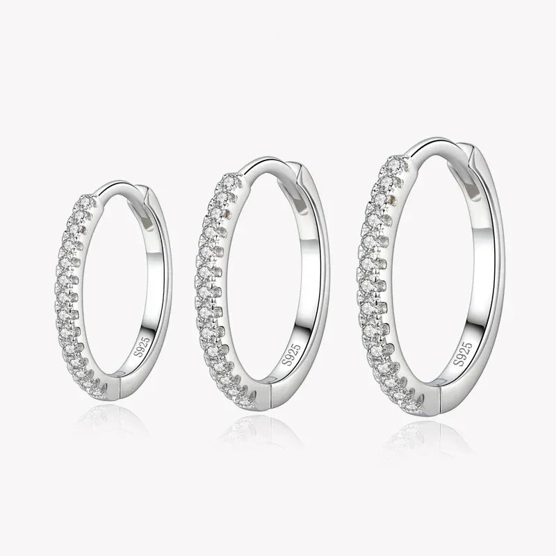 Crystal Whisper Silver Hoops - TM & Co. Jewels