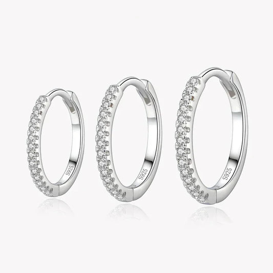Crystal Whisper Silver Hoops - TM & Co. Jewels