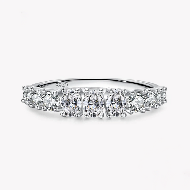 Bague en argent sterling avec éclat émeraude