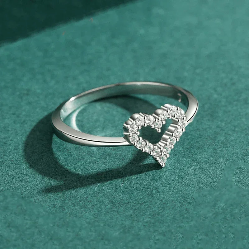 Hollow Heart Zircon Ring - TM & Co. Jewels