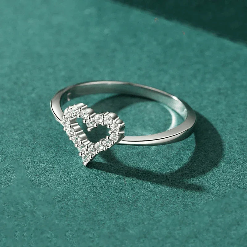 Hollow Heart Zircon Ring - TM & Co. Jewels