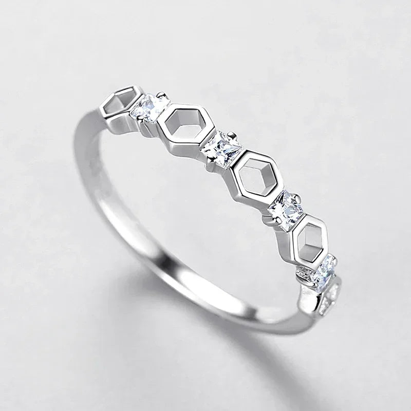 Hexagonal Honey Sterling Ring - TM & Co. Jewels