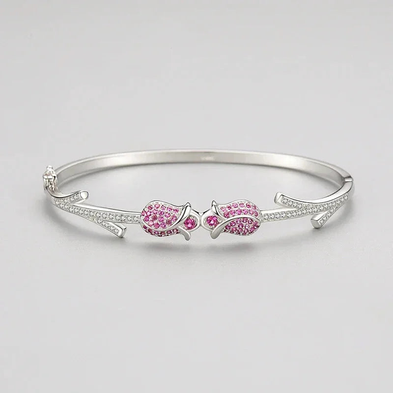 Petal Kiss Sterling Charm Bracelet - TM & Co. Jewels
