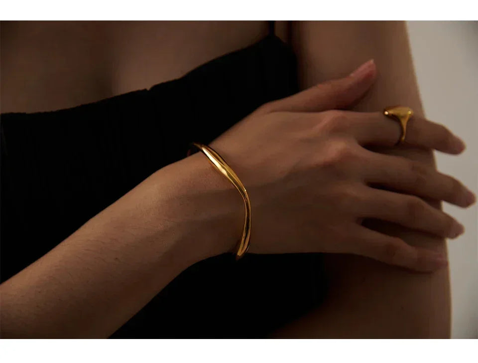 Gilded Essence Minimalist Bangle - TM & Co. Jewels