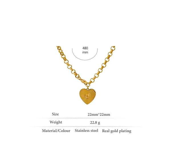 Rose Bloom Heart Necklace - TM & Co. Jewels
