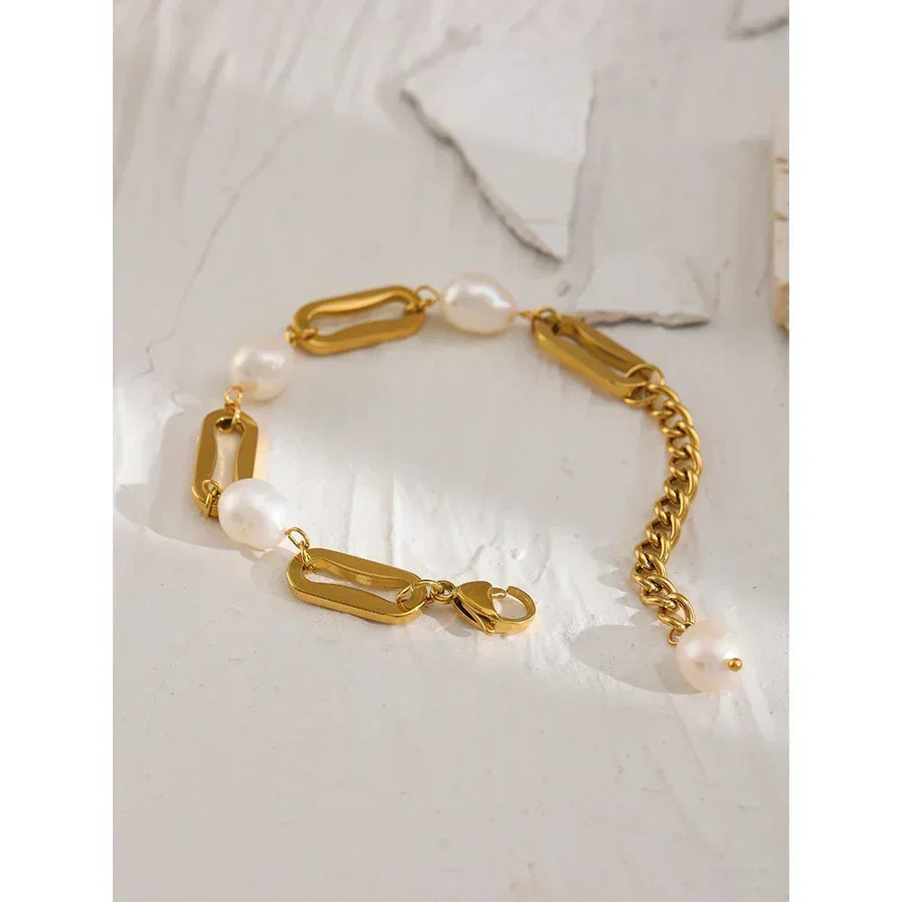 Elegant Pearl Chain Bangle - TM & Co. Jewels