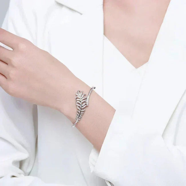 Clear Silver Feather Band - TM & CO. JEWELS 