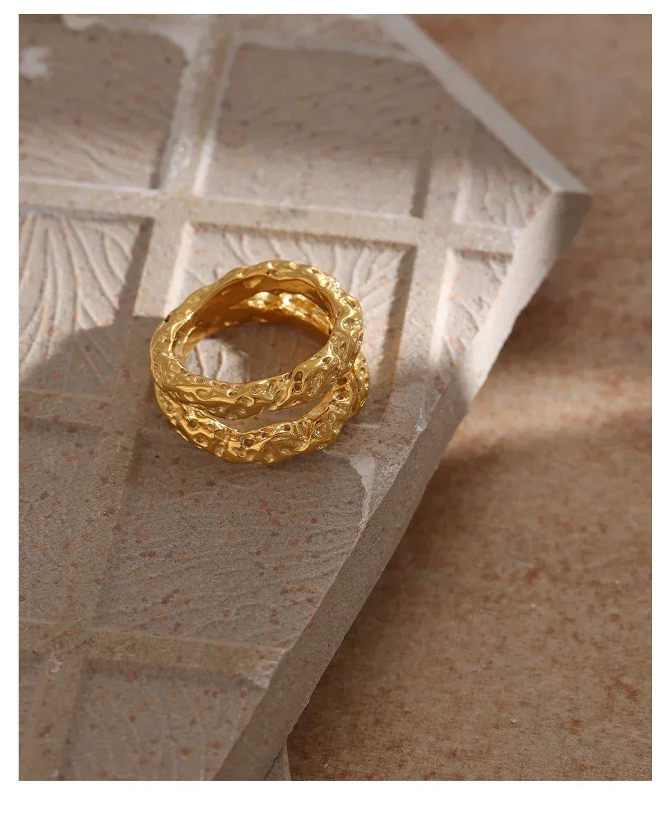 Olivia's Gold Textured Ring - TM & Co. Jewels