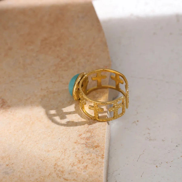 Blue Breeze Metal Ring - TM & CO. JEWELS 