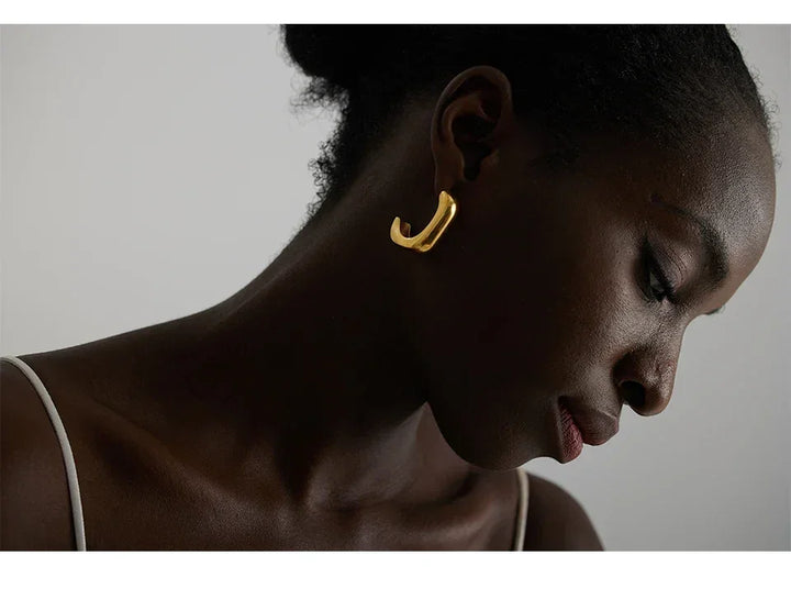 Modern Metallic Statement Studs - TM & Co. Jewels