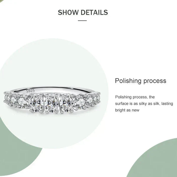 Diamond ring with '925' stamp on a white background