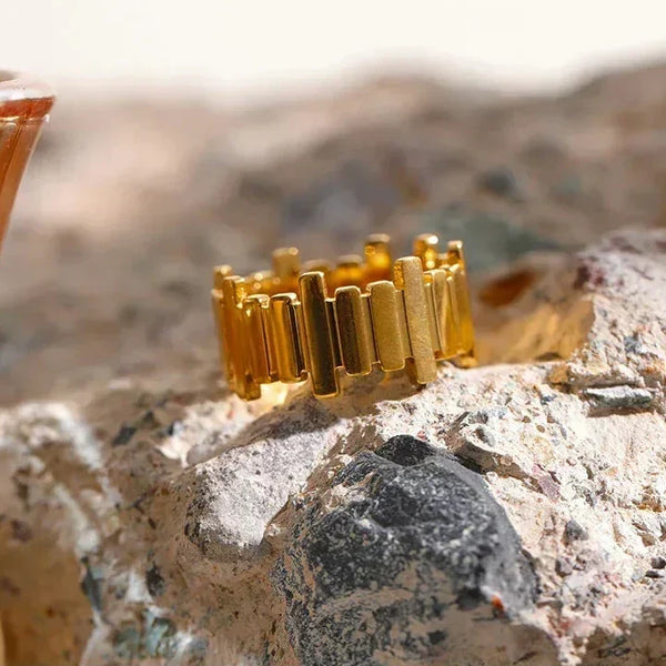 Golden Edge Geometric Ring - TM & Co. Jewels