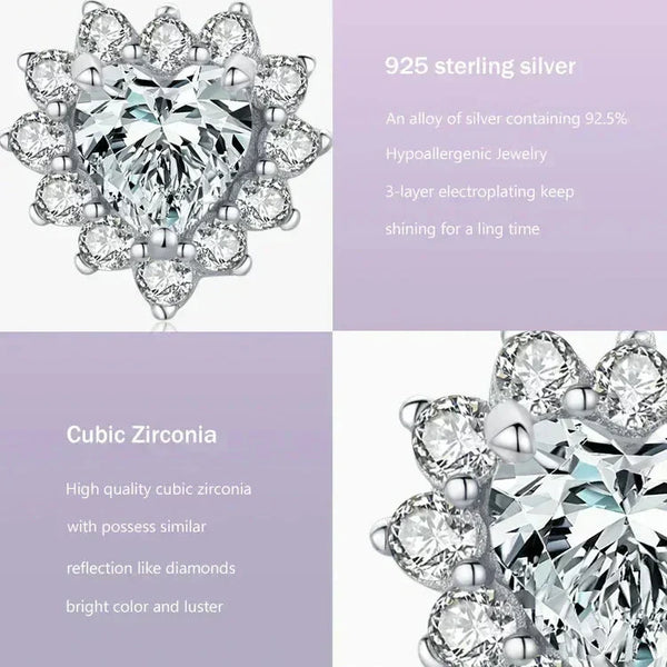 Romantic Heart Zircon Earrings - TM & Co. Jewels