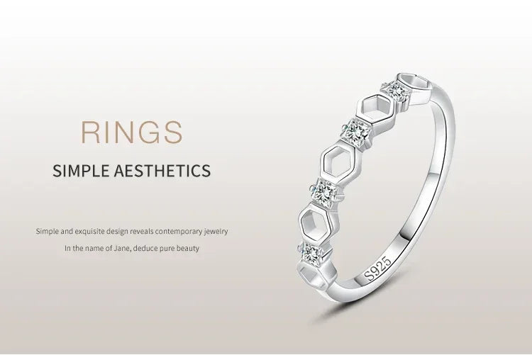 Hexagonal Honey Sterling Ring - TM & Co. Jewels