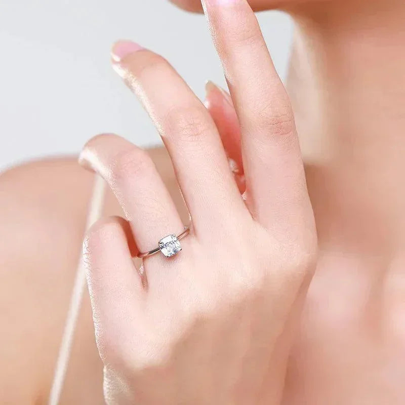 Crystal Square Sterling Silver Ring - TM & Co. Jewels