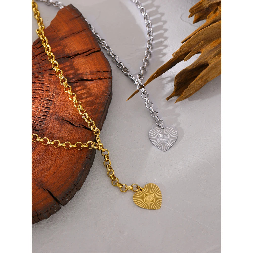 Rose Bloom Heart Necklace