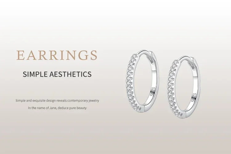 Crystal Whisper Silver Hoops - TM & Co. Jewels