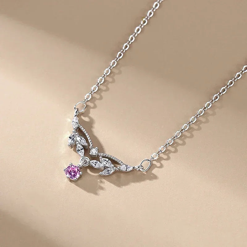 Pink Zircon Luck Charm Necklace - TM & Co. Jewels