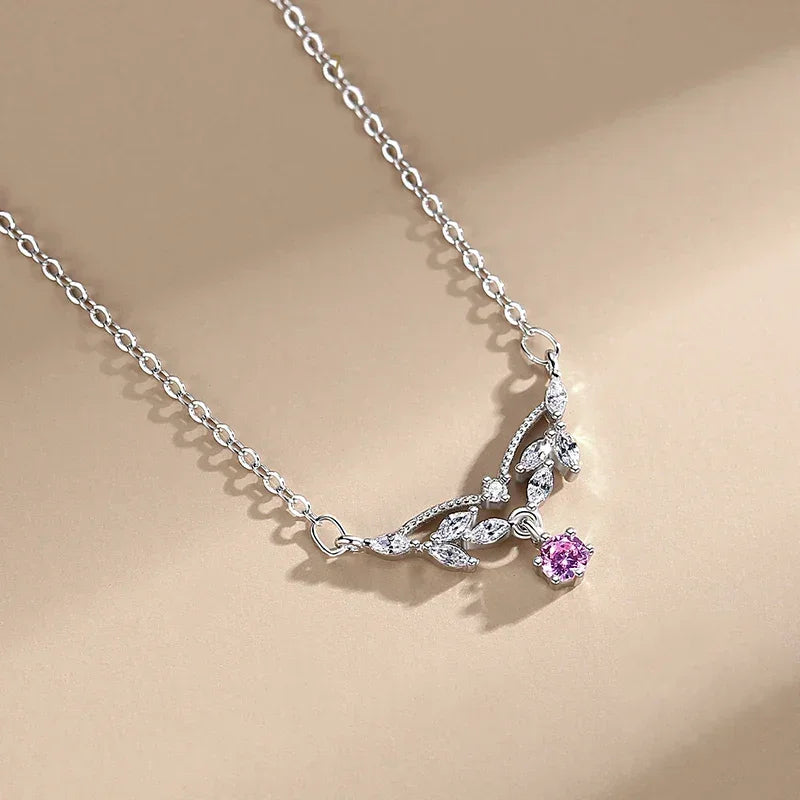 Pink Zircon Luck Charm Necklace - TM & Co. Jewels