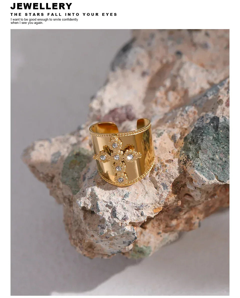 Divine Cross Cubic Zirconia Ring - TM & Co. Jewels