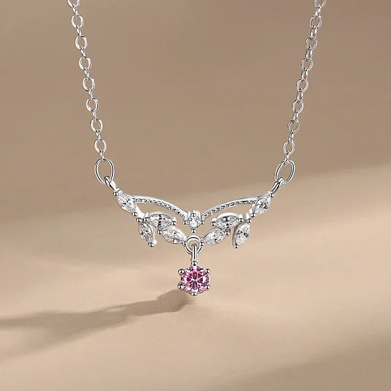 Pink Zircon Luck Charm Necklace - TM & Co. Jewels
