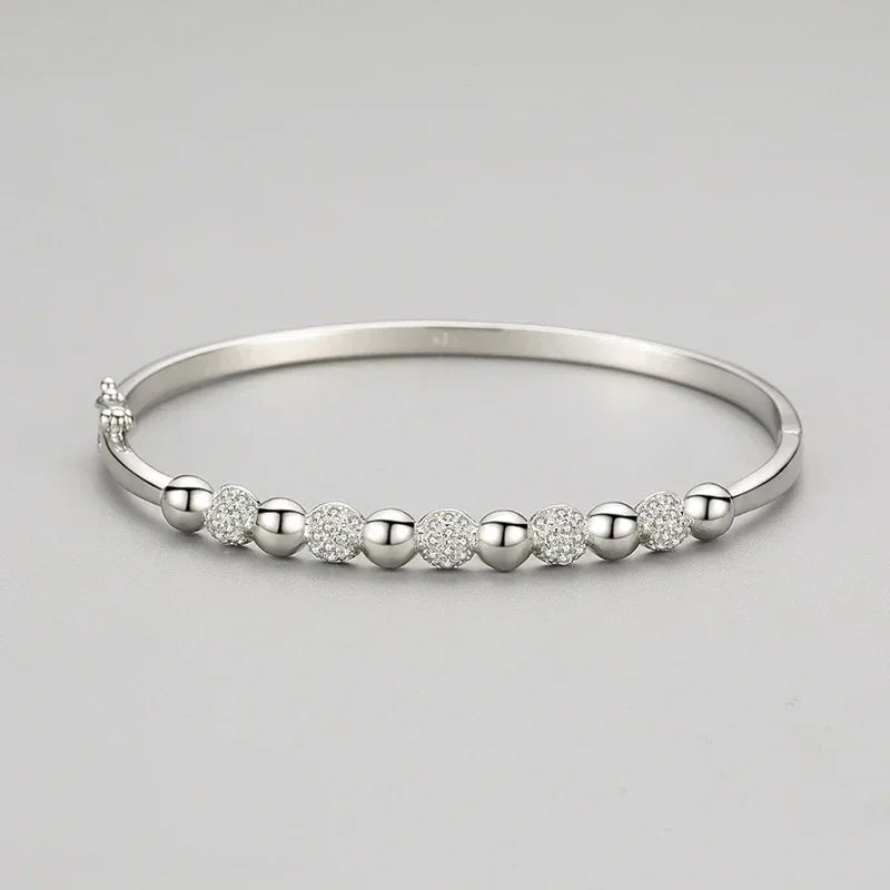 Sparkling Silver Halo Bracelet - TM & Co. Jewels