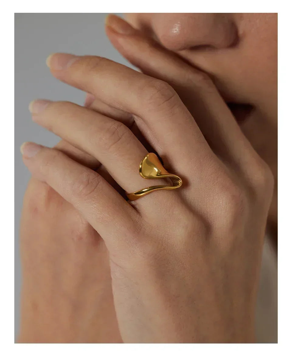 Geometric Golden Statement Ring - TM & Co. Jewels