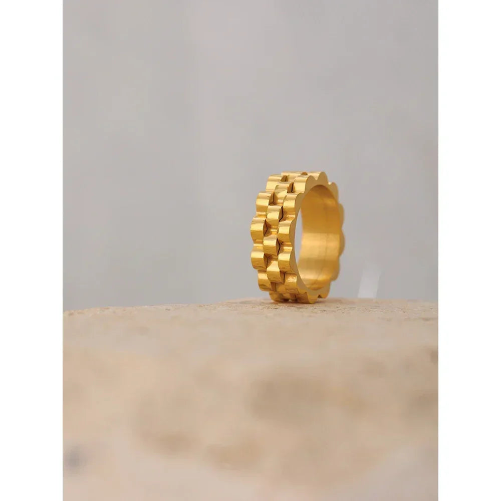 Golden Chic Stainless Steel Women's Ring - TM & Co. Jewels