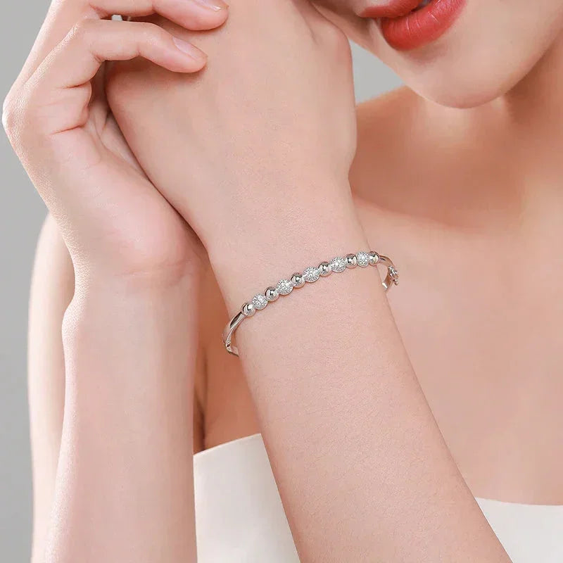 Sparkling Silver Halo Bracelet - TM & Co. Jewels