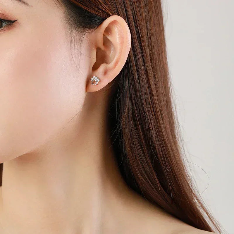 Darling Pet Paw CZ Studs - TM & Co. Jewels