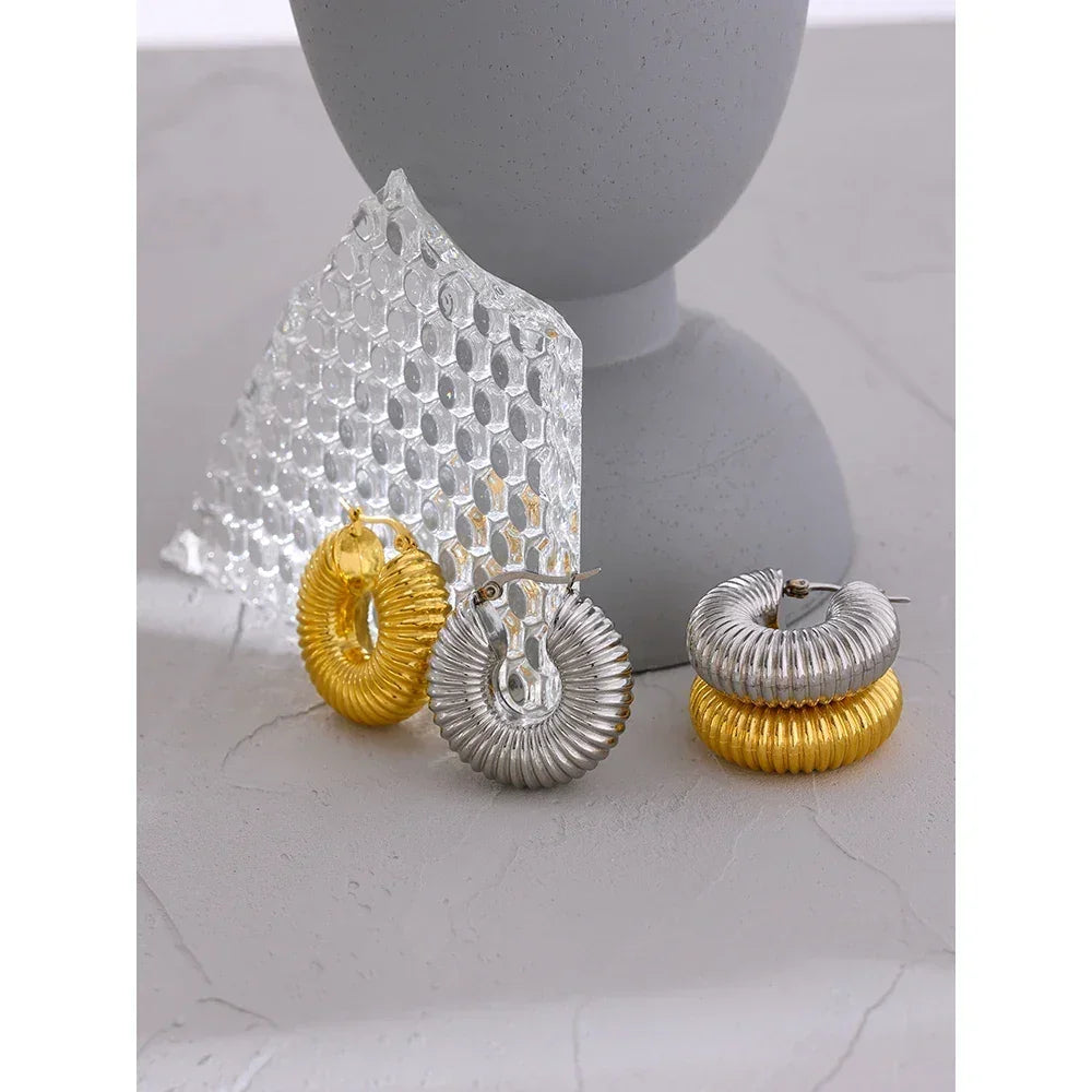 Urban Glow Round Chunky Hoops - TM & Co. Jewels