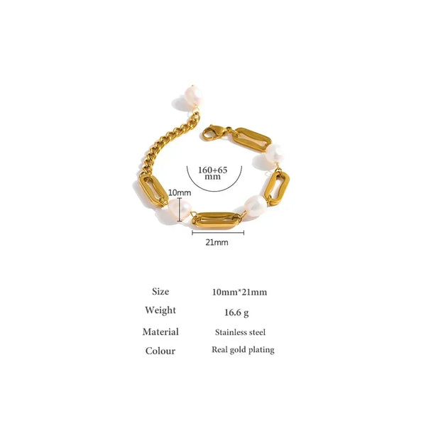 Elegant Pearl Chain Bangle - TM & Co. Jewels