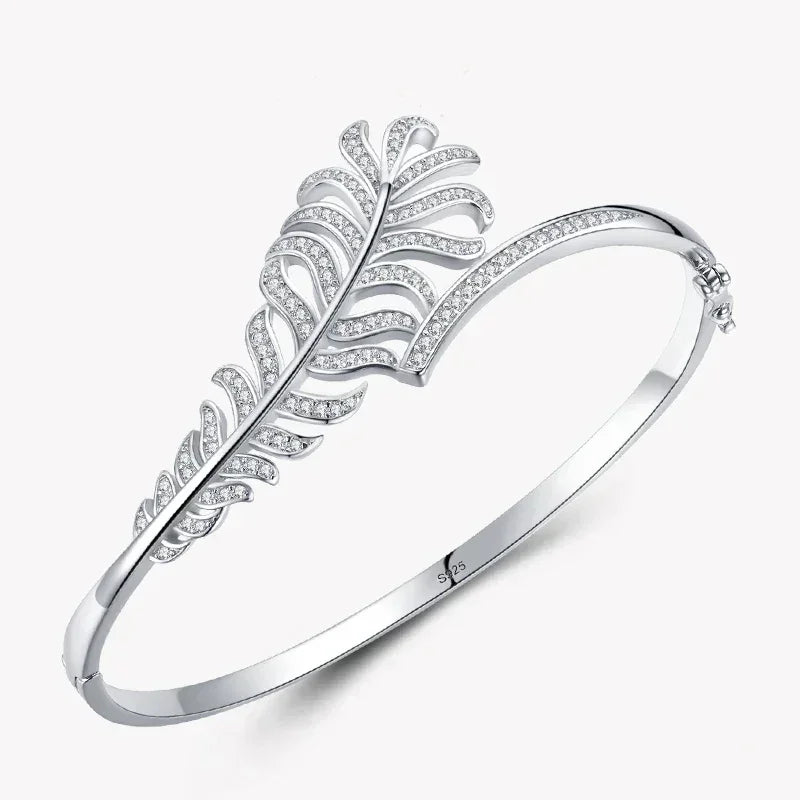 Clear Silver Feather Band - TM & Co. Jewels