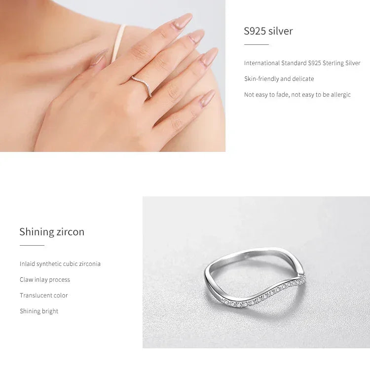 Genuine Wave Stackable CZ Ring - TM & Co. Jewels