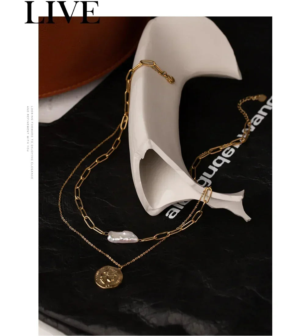 Coin Luxe Natural Pearl Necklace - TM & Co. Jewels