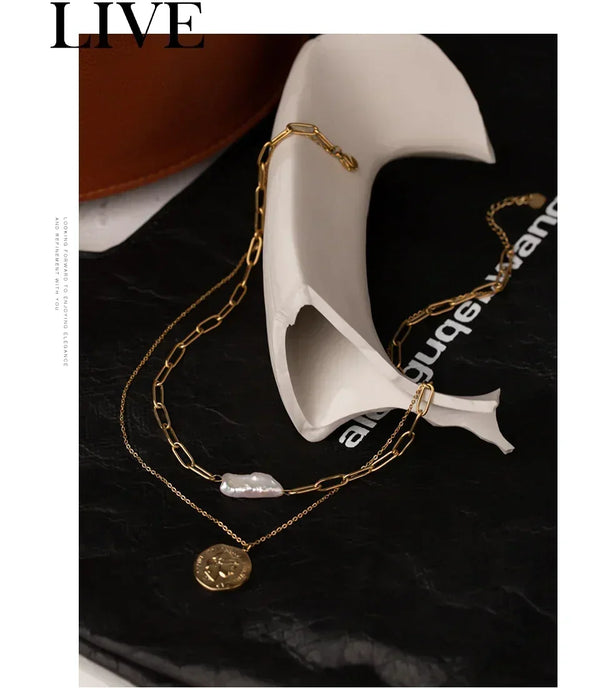 Coin Luxe Natural Pearl Necklace - TM & Co. Jewels