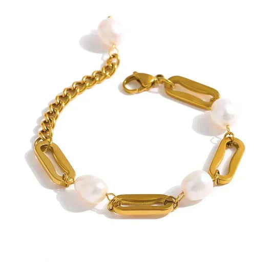 Elegant Pearl Chain Bangle - TM & Co. Jewels