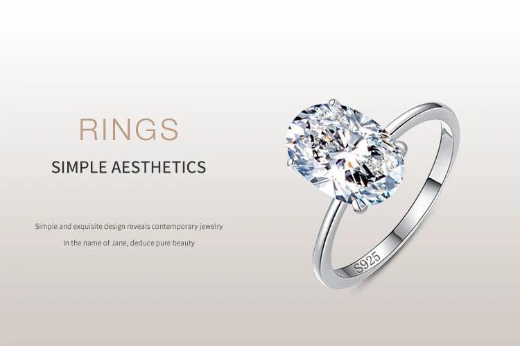 Oval Zirconia Sterling Silver Ring - TM & Co. Jewels