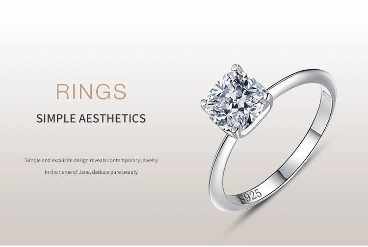 Crystal Square Sterling Silver Ring - TM & Co. Jewels