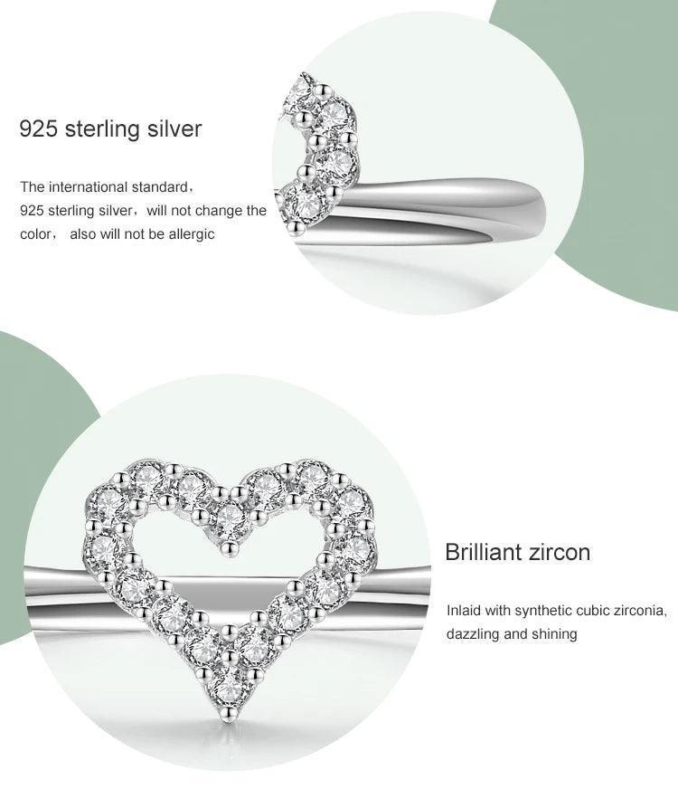Hollow Heart Zircon Ring - TM & Co. Jewels