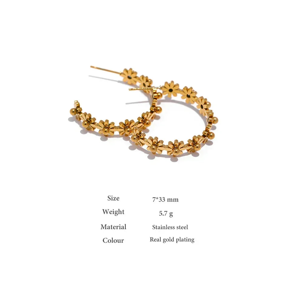 Floral Radiance Round Earrings - TM & Co. Jewels