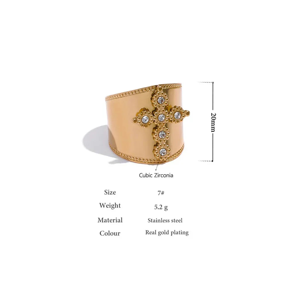 Divine Cross Cubic Zirconia Ring - TM & Co. Jewels