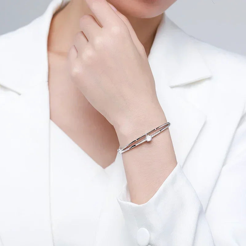 Crystal Cascade Sterling Silver Bracelet - TM & Co. Jewels