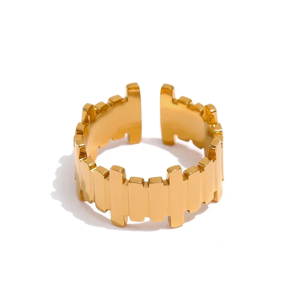 Golden Edge Geometric Ring - TM & Co. Jewels
